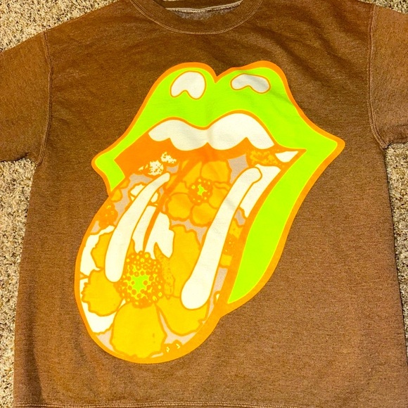 The Rolling Stones Brown Women’s crew neck sweatshirt with Graphic Design - Picture 1 of 4